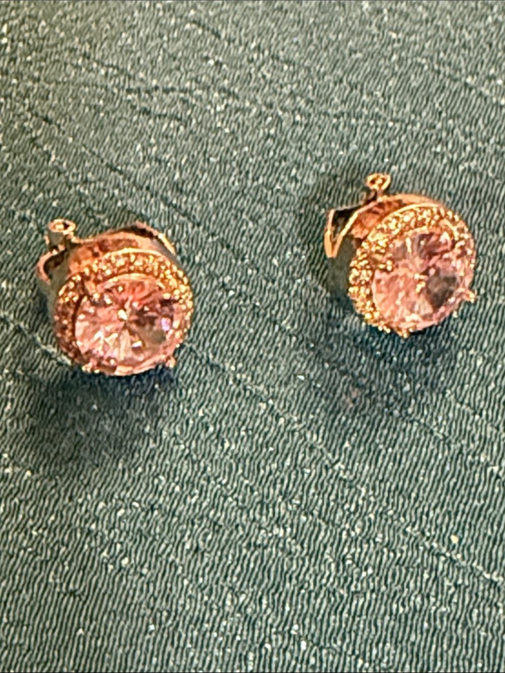 Pink Halo Stud clip on Earrings - Sparkling Crystal Fashion Jewelry